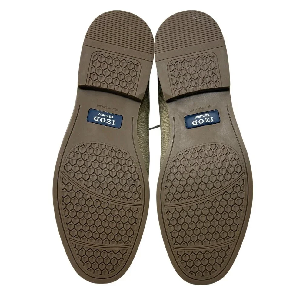 Izod Mens Image Natural Tan Beige LInen Oxford Shoes 13M Memory Foam Fabric‎